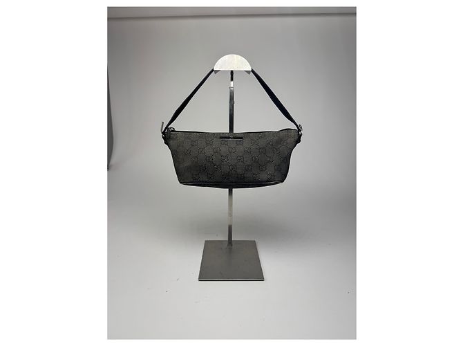 Vintage Gucci Monogramm Canvas Baguette Tasche schwarz - Ansicht 11