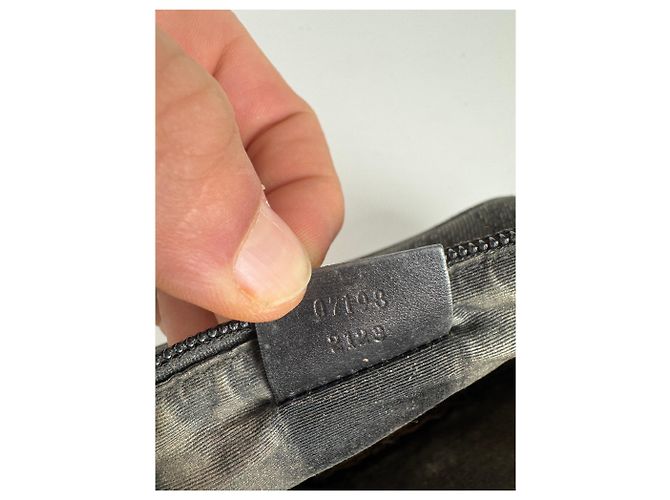 Vintage Gucci Monogramm Canvas Baguette Tasche schwarz - Ansicht 13