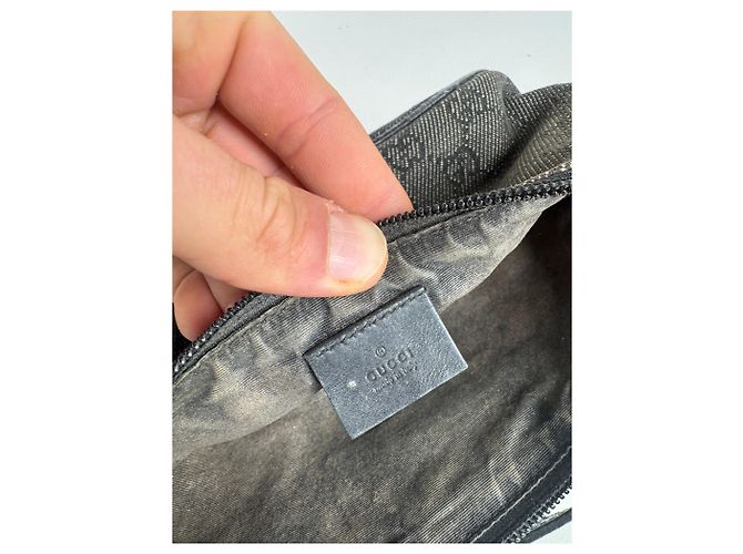 Vintage Gucci Monogramm Canvas Baguette Tasche schwarz - Ansicht 14