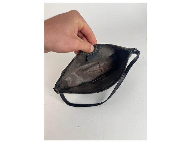 Vintage Gucci Monogramm Canvas Baguette Tasche schwarz - Ansicht 15