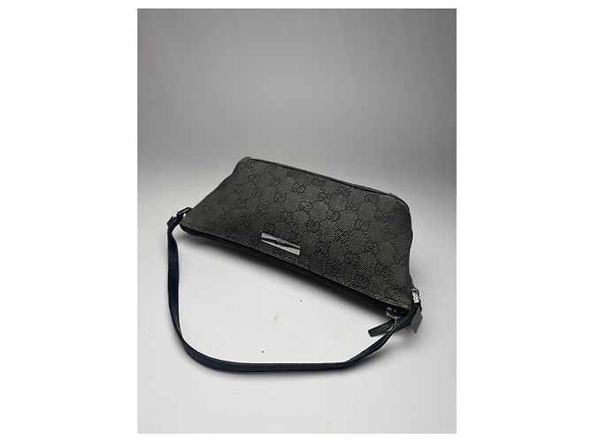 Vintage Gucci Monogramm Canvas Baguette Tasche schwarz - Ansicht 4
