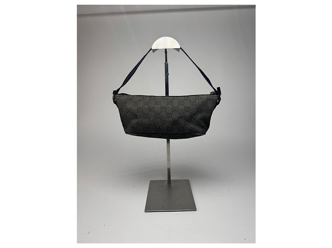 Vintage Gucci Monogramm Canvas Baguette Tasche schwarz - Ansicht 5