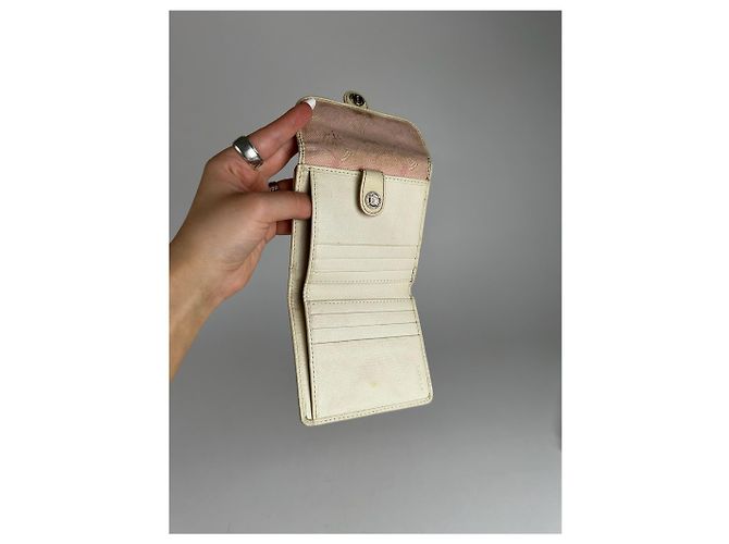 Céline Vintage Celine Macadam Monogram Canvas Leather Wallet pink white - view 8