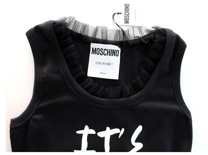 Vestido mini Moschino Couture de jersey de algodón negro - vista 4