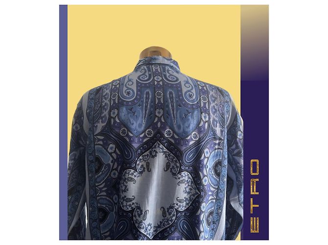 Camicia ETRO con design floreale Paisley Blu - vista 10