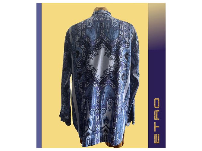 Camicia ETRO con design floreale Paisley Blu - vista 3