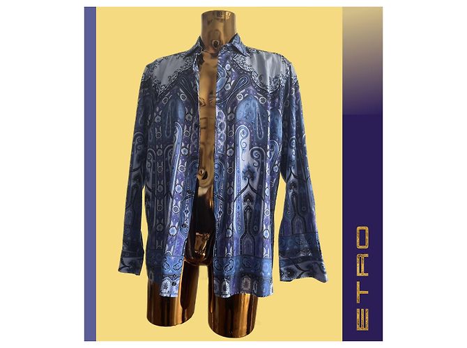 Camicia ETRO con design floreale Paisley Blu - vista 4