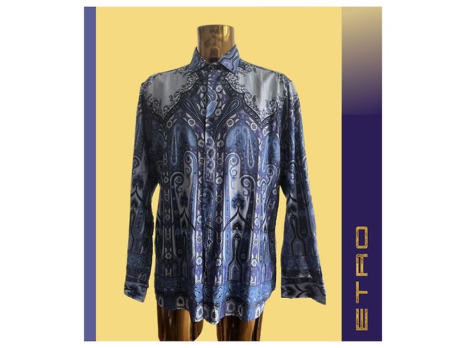 Camicia ETRO con design floreale Paisley Blu - vista 5