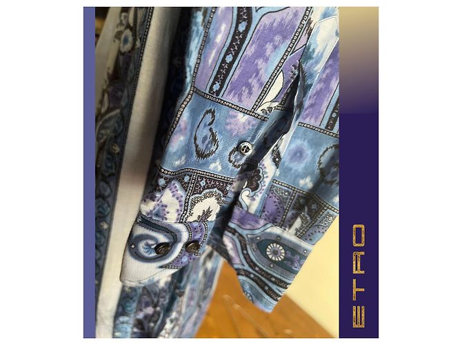 Camicia ETRO con design floreale Paisley Blu - vista 7