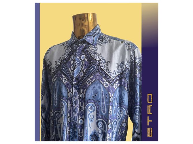 Camicia ETRO con design floreale Paisley Blu - vista 8