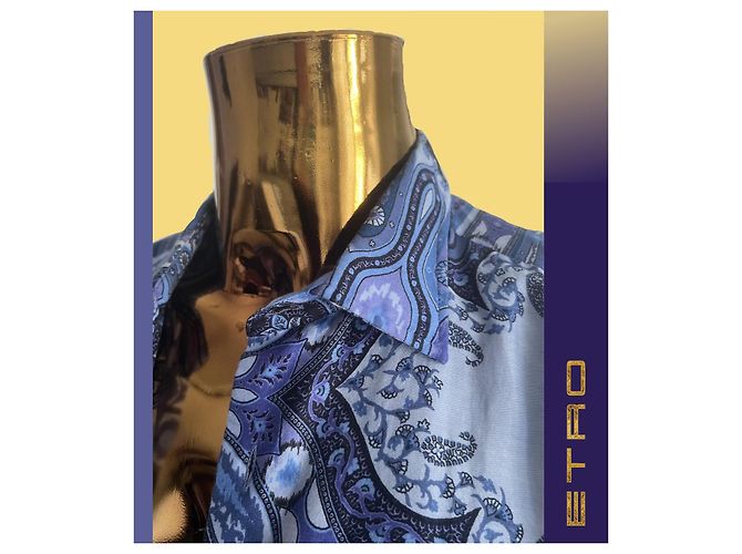 Camicia ETRO con design floreale Paisley Blu - vista 9