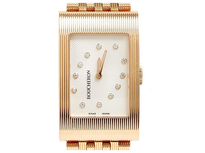 Reloj Boucheron Reflets Gran Modelo Cuarzo Diamantes Oro Amarillo - vista 2