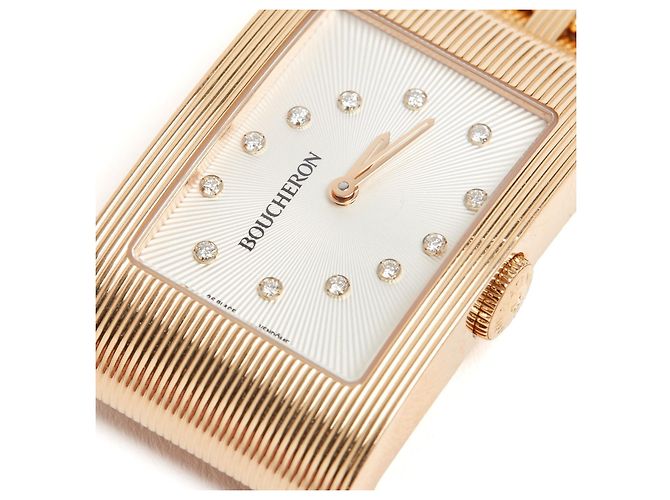 Reloj Boucheron Reflets Gran Modelo Cuarzo Diamantes Oro Amarillo - vista 4