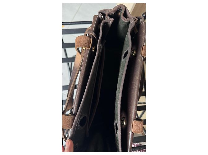 Hermès Herbag Cabas in pelle Vibrato e tela Marrone - vista 11