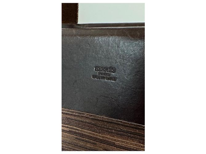 Hermès Herbag Cabas in pelle Vibrato e tela Marrone - vista 12
