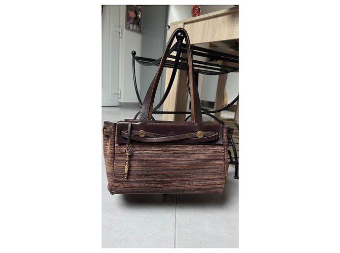 Hermès Herbag Cabas in pelle Vibrato e tela Marrone - vista 2