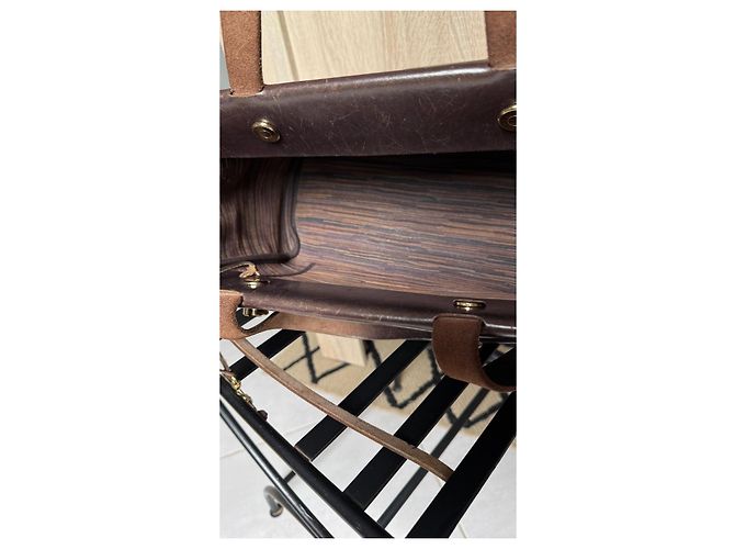 Hermès Herbag Cabas in pelle Vibrato e tela Marrone - vista 9