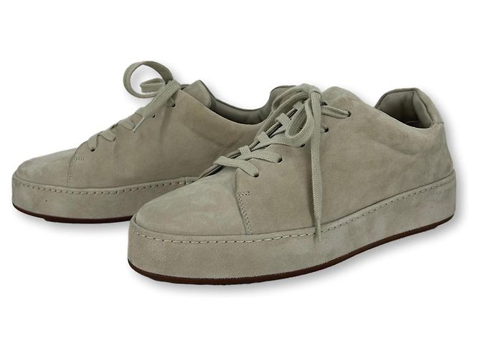 Loro Piana Baskets Nuage en daim gris Beige Marron clair - vue 4