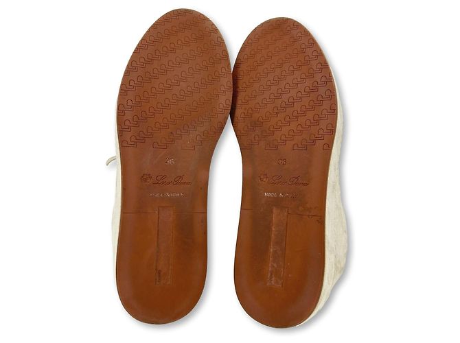 Loro Piana Baskets Nuage en daim gris Beige Marron clair - vue 6