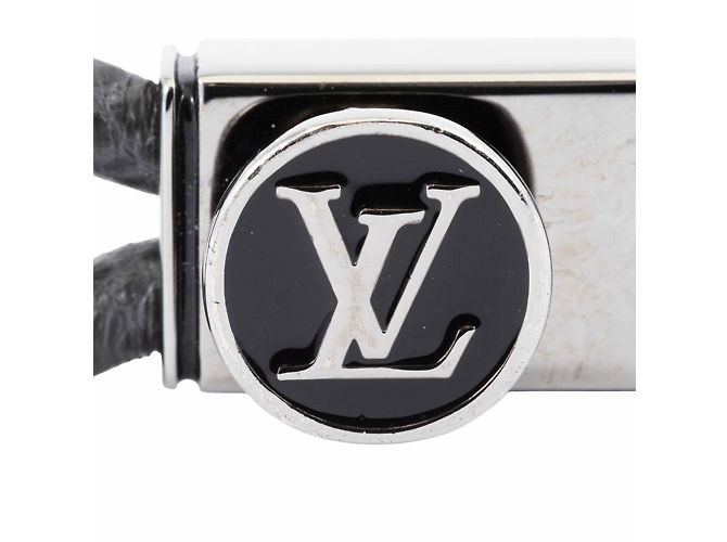Bracciale charm Louis Vuitton in tela Monogram Eclipse Marrone Nero - vista 5