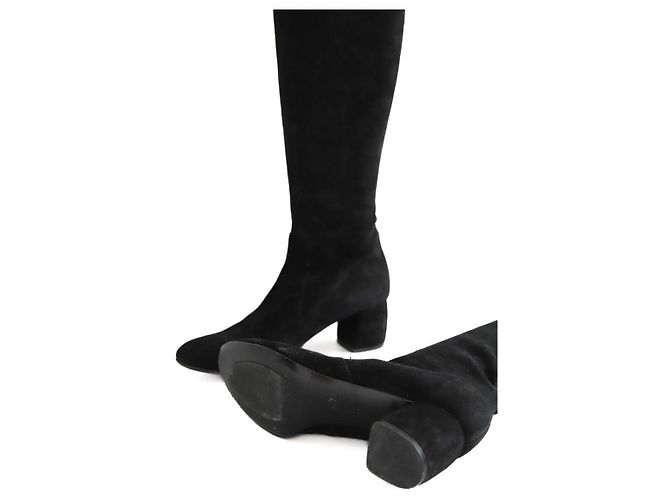 Bruno Magli Schwarze Wildlederstiefel - Ansicht 6