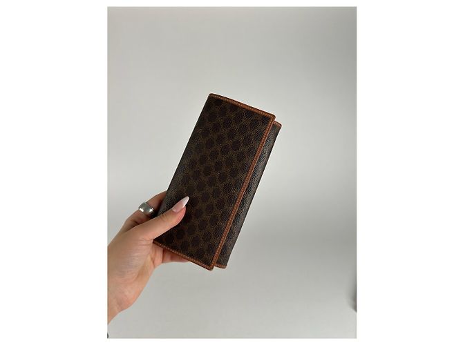 Céline Vintage Celine Paris Leather ID Holder Brown - view 5