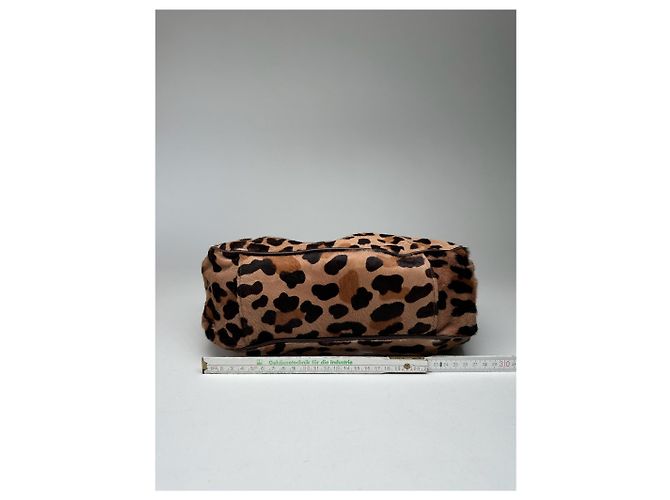 Vintage Marni Leopard-Fell 2-Wege-Tasche braun - Ansicht 11