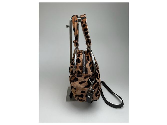 Vintage Marni Leopard-Fell 2-Wege-Tasche braun - Ansicht 13