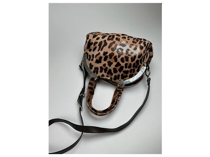 Vintage Marni Leopard-Fell 2-Wege-Tasche braun - Ansicht 2