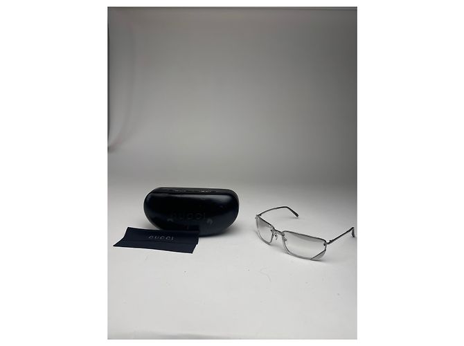 Vintage Gucci Stahl Sonnenbrille Silber - Ansicht 7