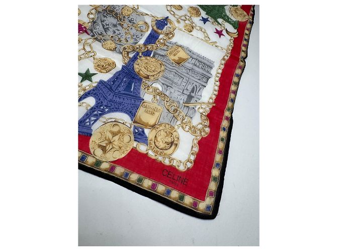 Céline Tessuto vintage Celine Parigi Multicolore - vista 7