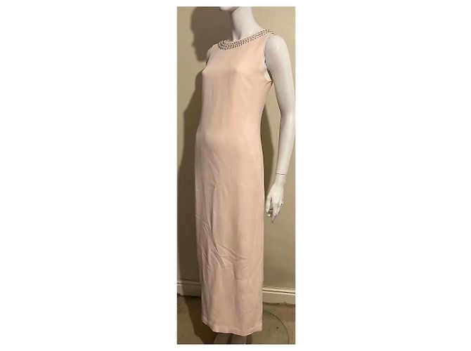 Jenny Packham Vestido de crepé con cuello con tachuelas Rosa Melocotón - vista 2