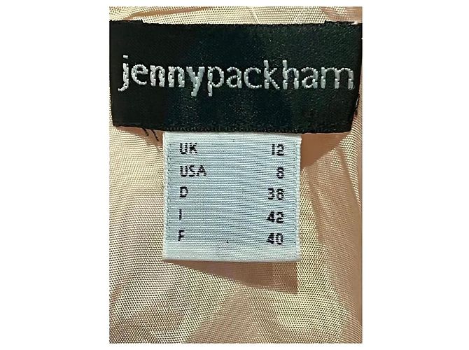 Jenny Packham Vestido de crepé con cuello con tachuelas Rosa Melocotón - vista 4