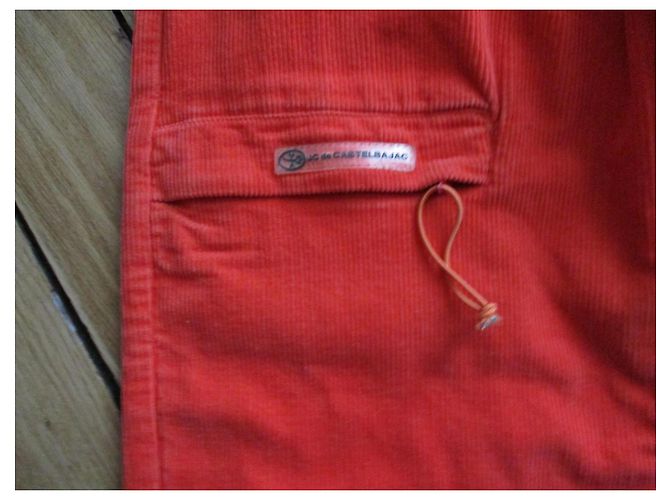 Jc De Castelbajac Pantalón 7/8, terciopelo de algodón naranja, talla 34. - vista 4