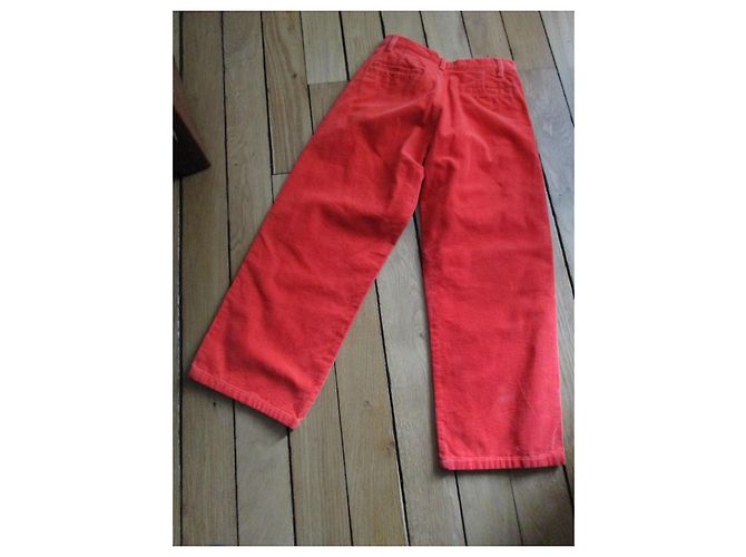 Jc De Castelbajac Pantalón 7/8, terciopelo de algodón naranja, talla 34. - vista 5