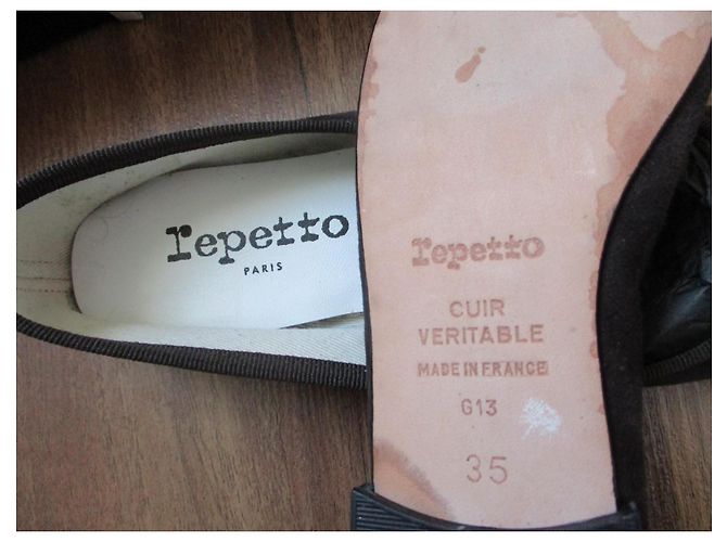 Repetto Bailarinas 'Cenicienta' en ante ébano, talla 35. Marrón oscuro - vista 5