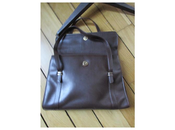 Gucci Borsa a mano in pelle liscia marrone. - vista 5
