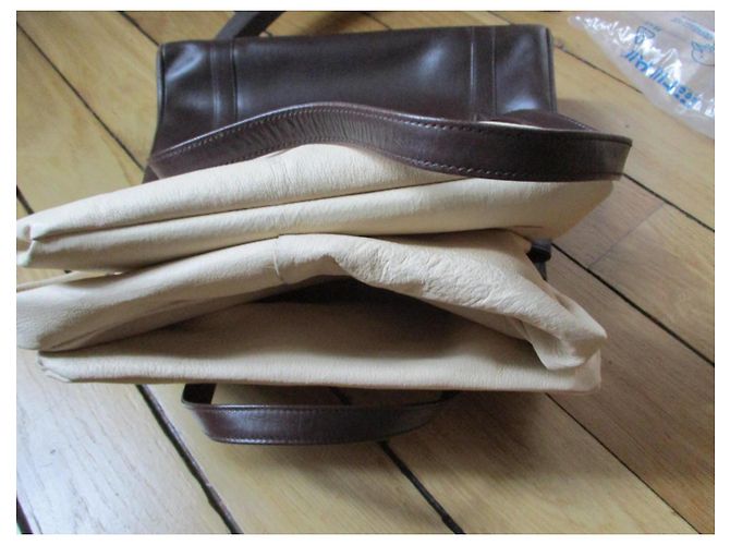 Gucci Borsa a mano in pelle liscia marrone. - vista 9