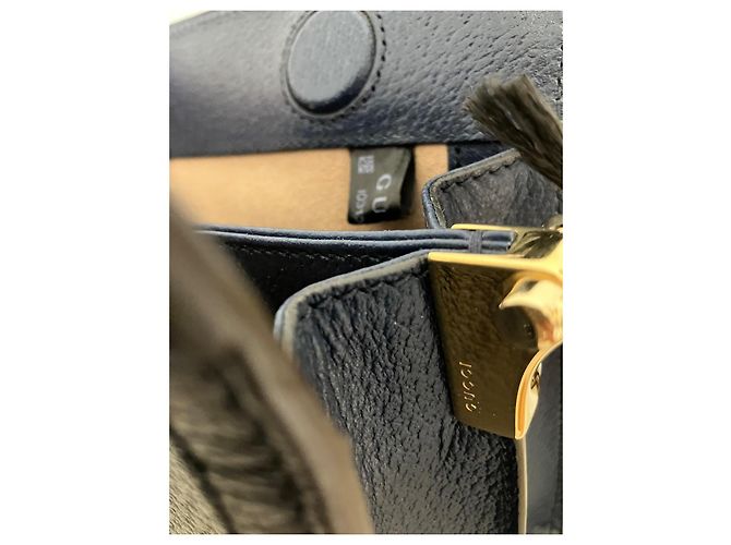 Borsa a mano Gucci Ophidia in pelle blu con catena dorata - vista 10