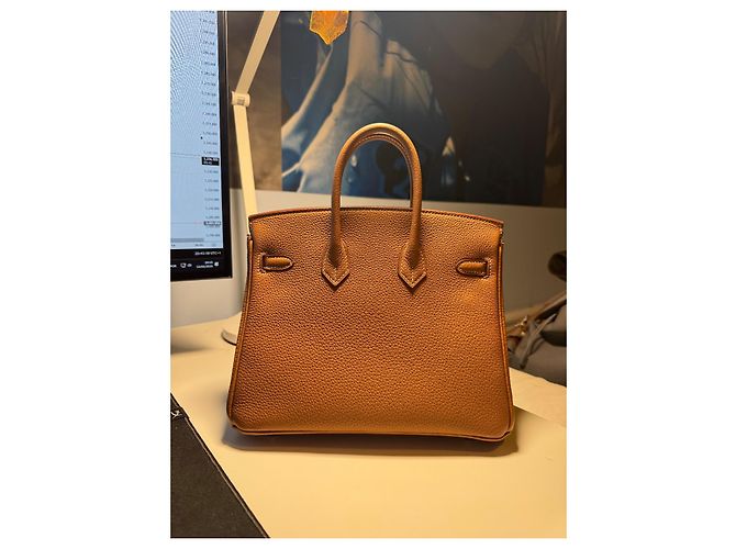 Hermès HERMES Birkin 25 Borsa a Mano Pelle Togo Marrone Hardware Placcato Oro Gold hardware - vista 3