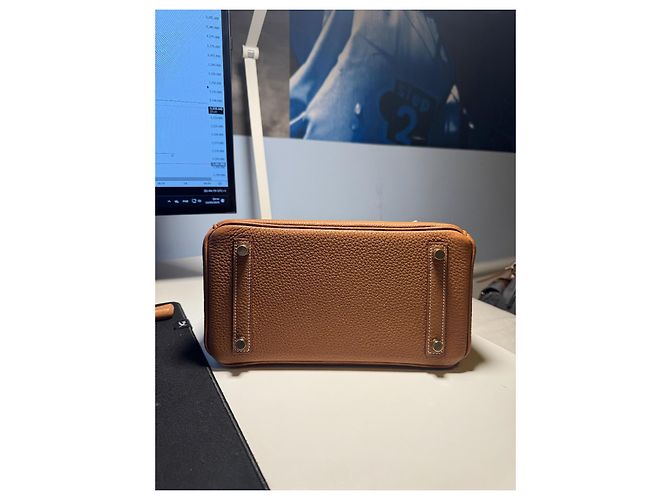 Hermès HERMES Birkin 25 Borsa a Mano Pelle Togo Marrone Hardware Placcato Oro Gold hardware - vista 4