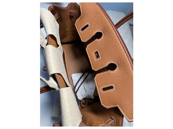 Hermès HERMES Birkin 25 Borsa a Mano Pelle Togo Marrone Hardware Placcato Oro Gold hardware - vista 6