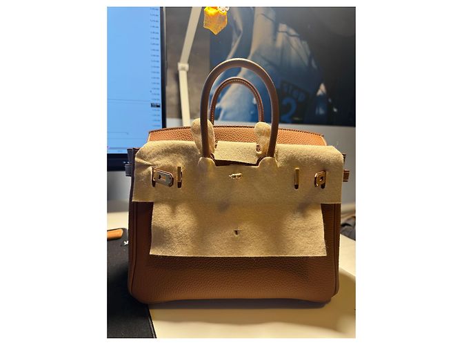 Hermès HERMES Birkin 25 Borsa a Mano Pelle Togo Marrone Hardware Placcato Oro Gold hardware - vista 7