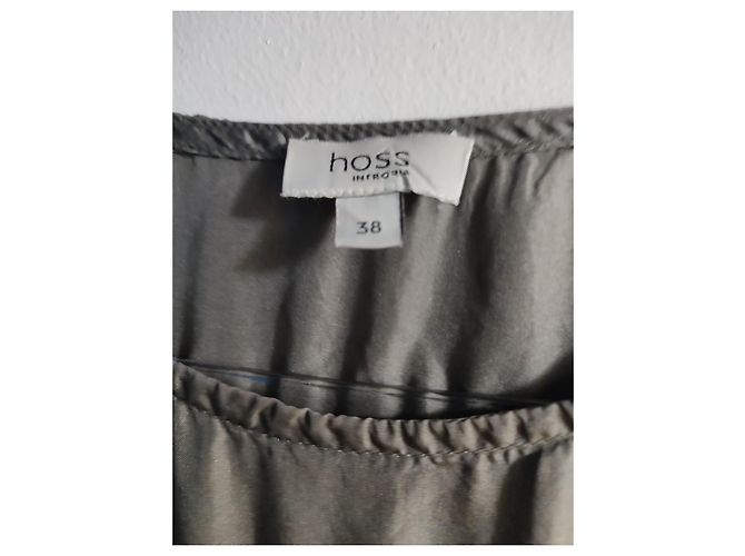 Hoss Intropia Seidenkleid Caramel mit blau-schwarzen Perlen Karamell - Ansicht 2
