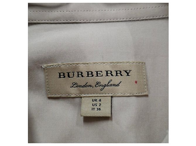 Camicia con bottoni Burberry in cotone beige - vista 3