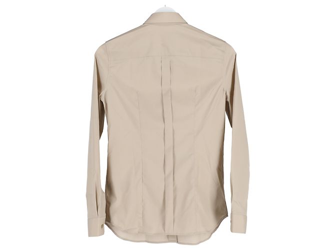 Camicia con bottoni Burberry in cotone beige - vista 5