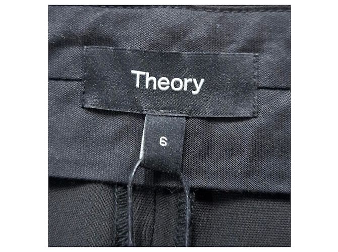 Pantalones rectos de lino negro Theory - vista 3