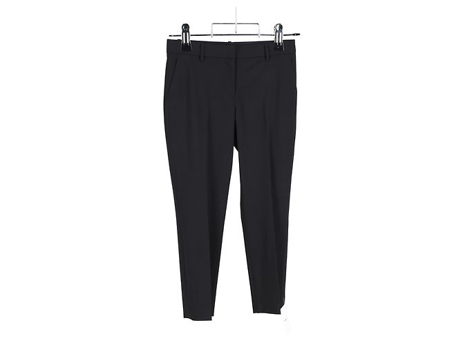 Pantalones rectos de lino negro Theory - vista 4