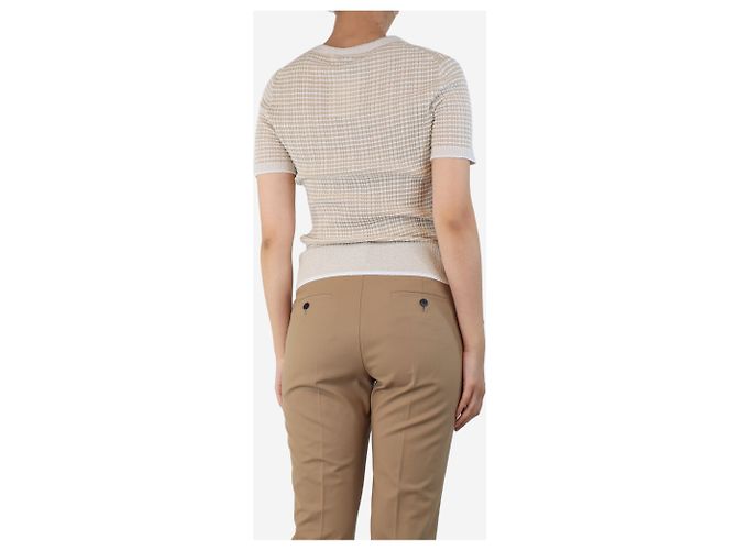 Rag & Bone Beige gestreifter Rippstrick-Top - Größe M - Ansicht 2