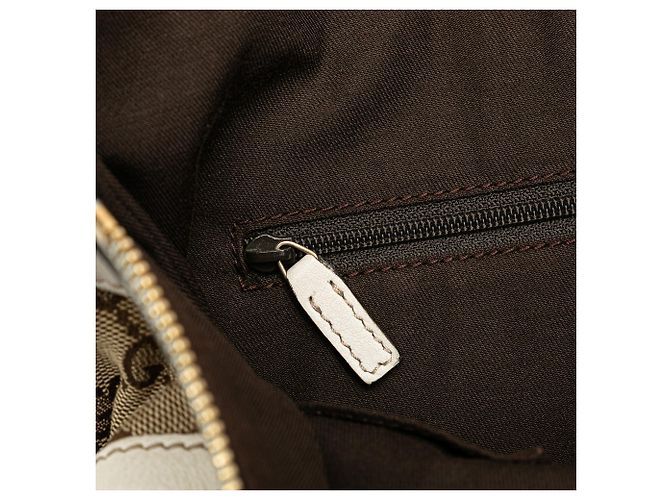 Borsa a tracolla Gucci Abbey in tela GG beige con anello a D - vista 10